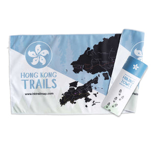 Hiking Towel - Blue Hiking Map